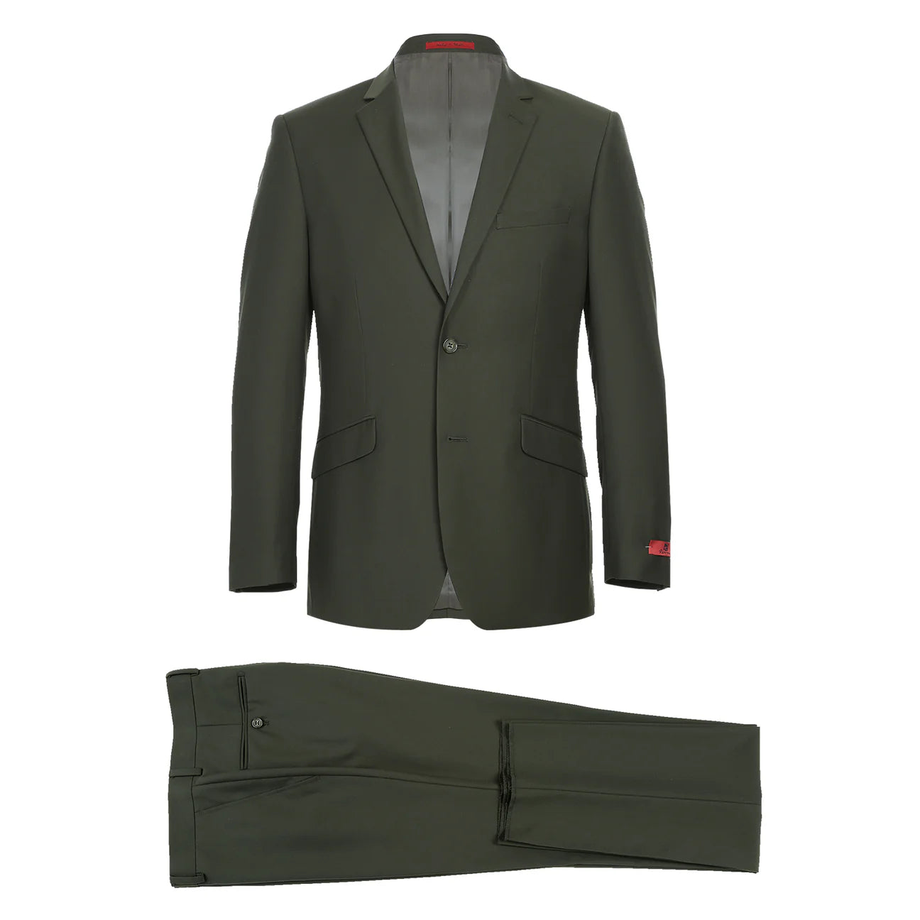 Olive Notch Lapel Suit