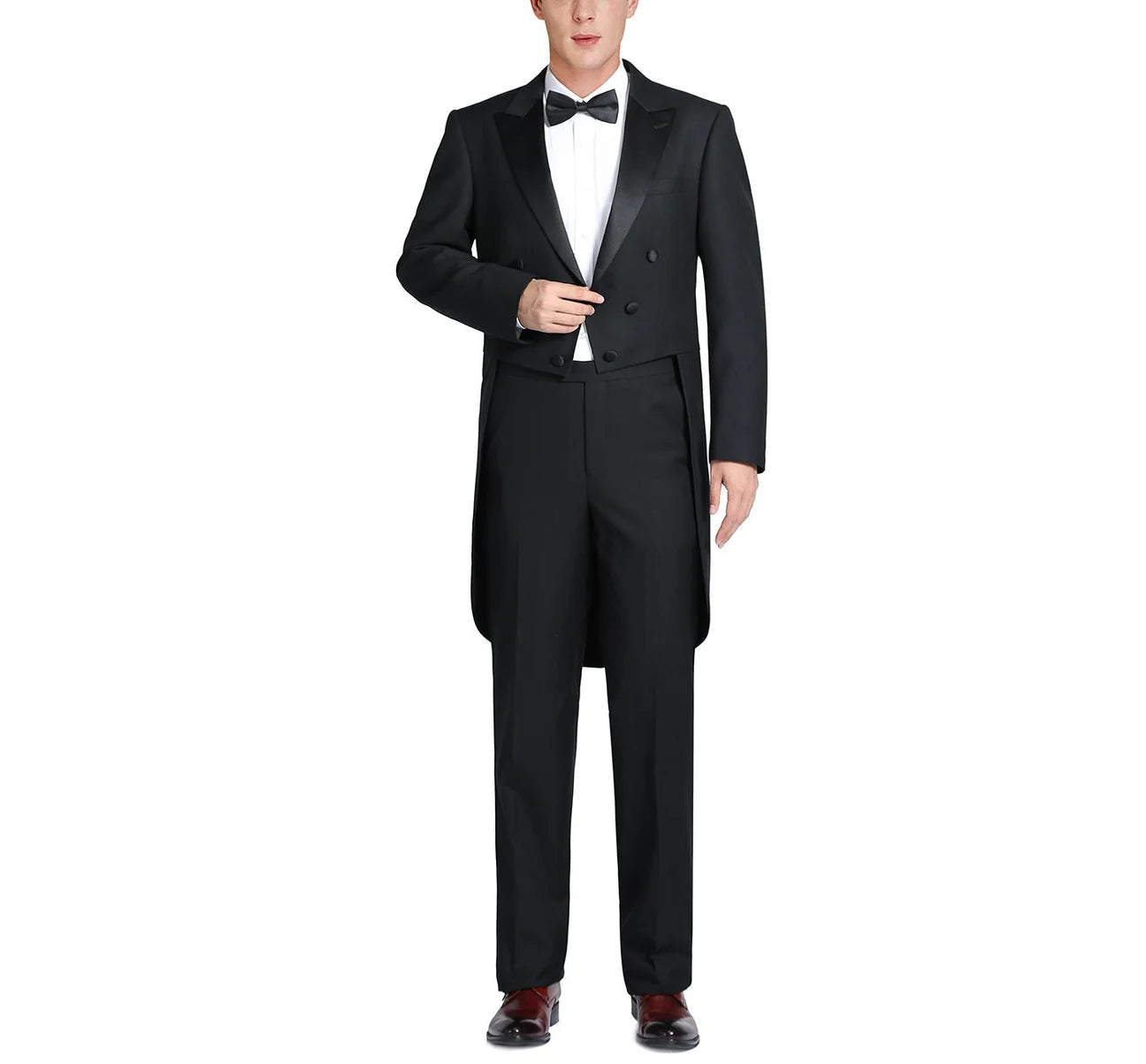 Black Peak Lapel w/Tails Tuxedo