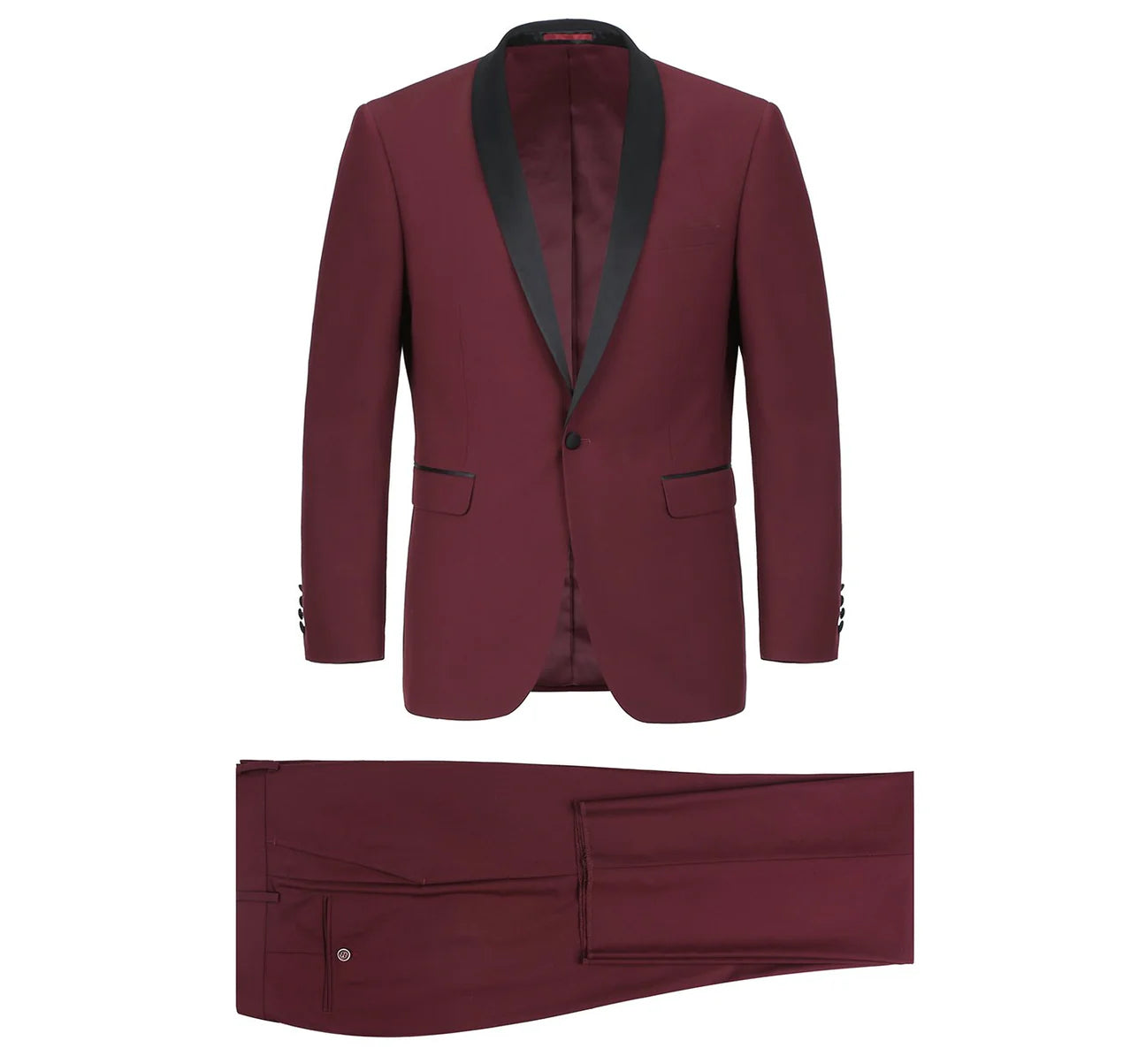 Burgundy 2-Piece Shawl Lapel Tux