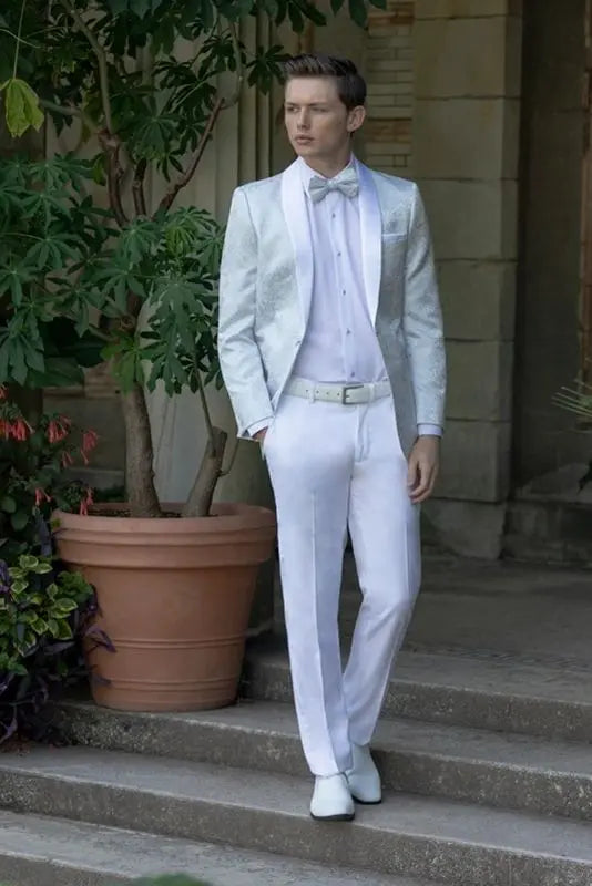 White Slim Fit Euro Knit Pant