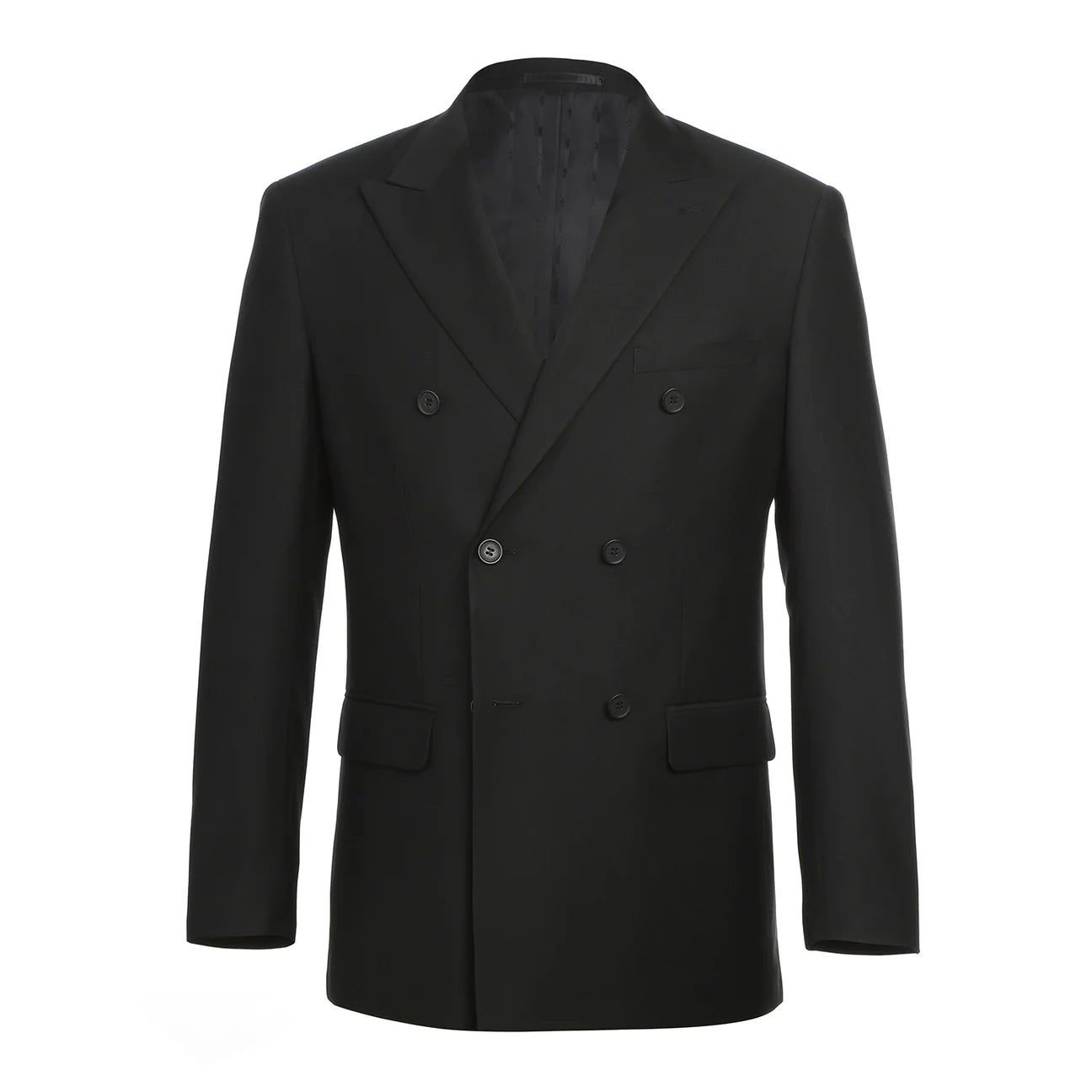 Black Double Breast Peak Lapel