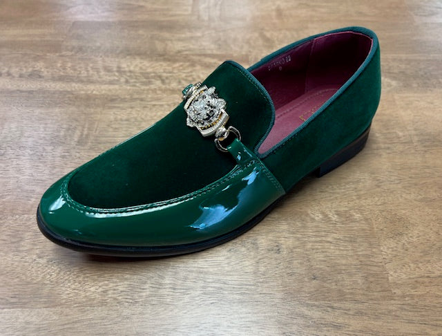 Suede and Patent Leather Loafer
