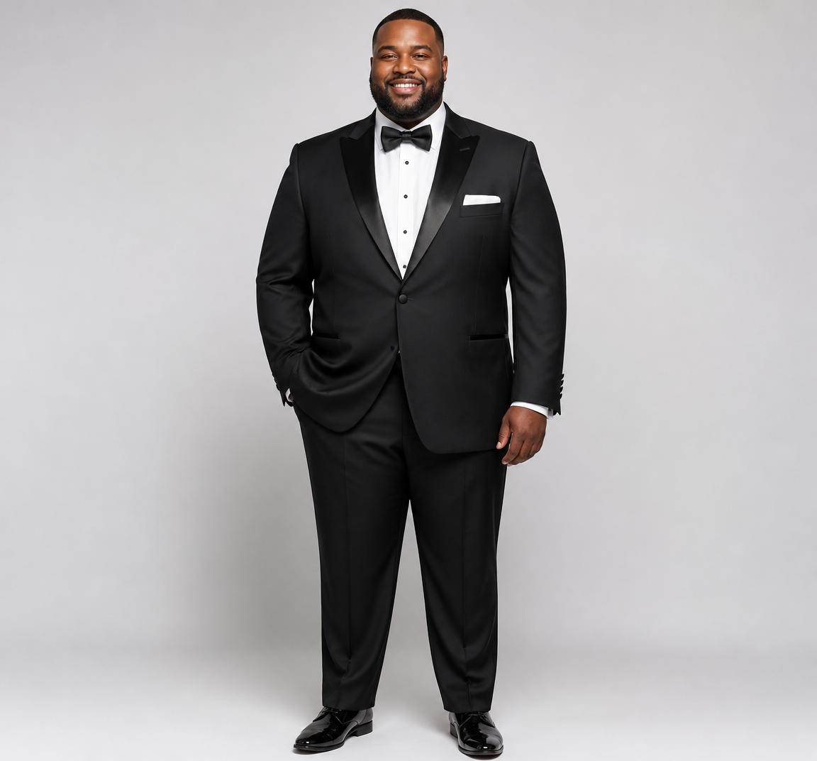 BT Wool Black Satin Peak Tuxedo
