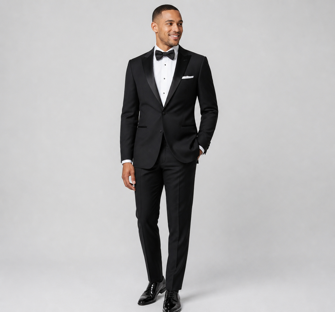 Black 2-Piece Peak Lapel Tuxedo